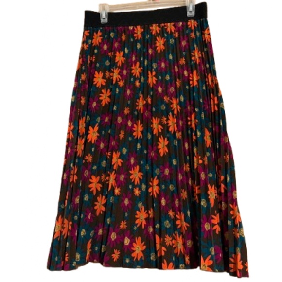 LULAROE  Women’s Vibrant Multi Jill Pleated Accordion Floral Summer Skirt Sz-M - Picture 1 of 4